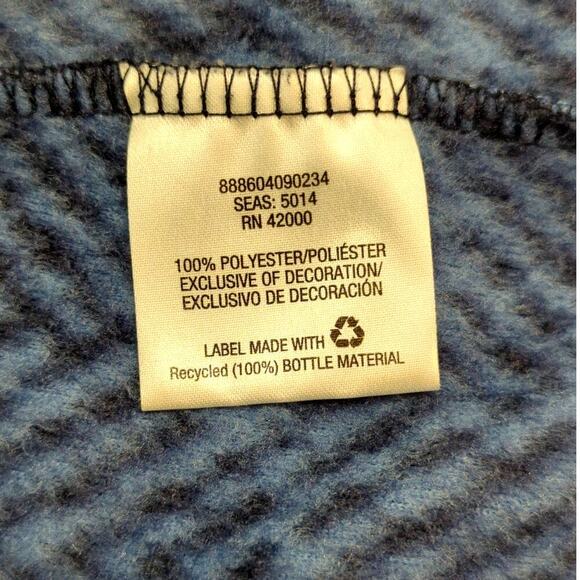 Fleece Vest Women's Basic Edition Full Zip Soft Blue Chevron Pattern Size Medium - Picture 6 of 8